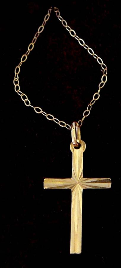 9 ct Gold Cross on 9 ct Fine Gold Chain