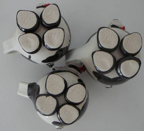 3 Very Cute Hand Made COW Coffee Mugs