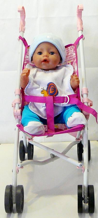 ZAPF Creations - Baby Born Doll in Stroller with A Bag of Clothing and a Potty