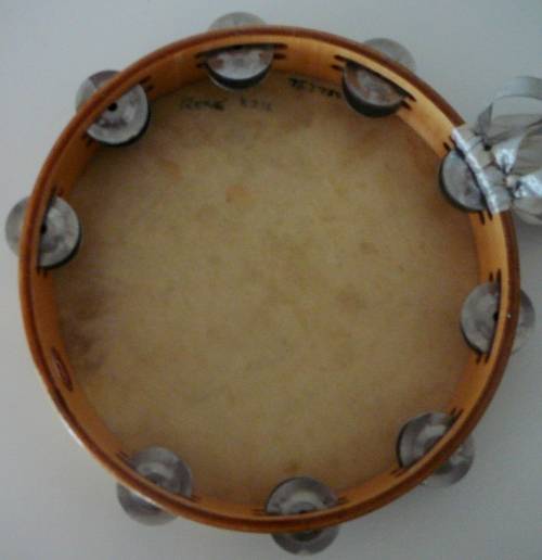 25 cm Wooden Tambourine with 18 Jingles