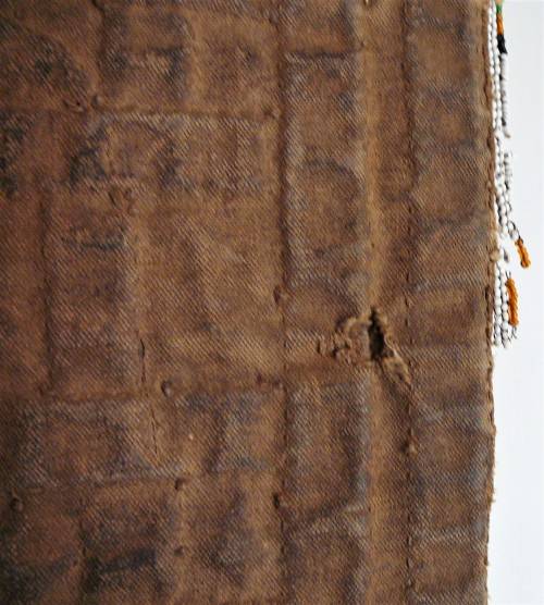 A Hand Made Glass Bead and Leather African Wall Hanging