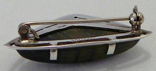 A Beautiful Hawk Eye Stone Brooch set into Sterling Silver