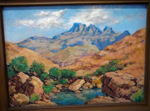 A Stunning Mountain Pool Scene Oil On Board - Artist Unknown