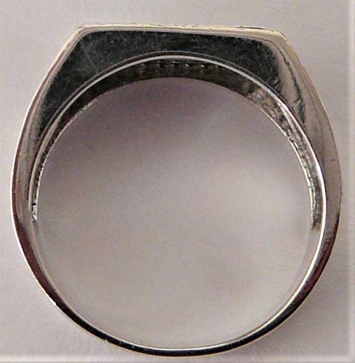 A Gorgeous Sterling Silver Ring set with Black & White CZ's