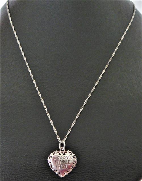 'Daddy's Little Girl' A very Cute Sterling Silver Necklace with Heart Shaped Pendant