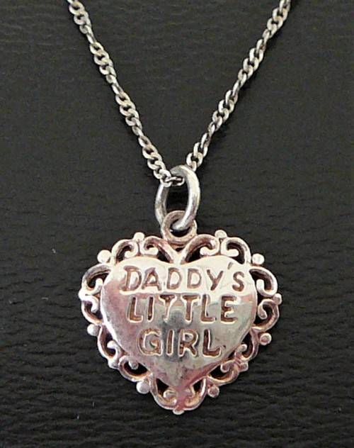'Daddy's Little Girl' A very Cute Sterling Silver Necklace with Heart Shaped Pendant
