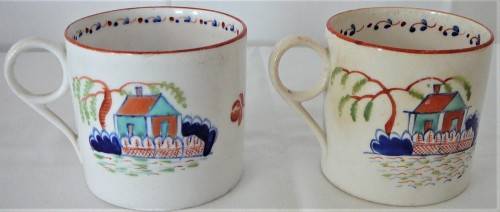 2 Handpainted Vintage Coffee Cups