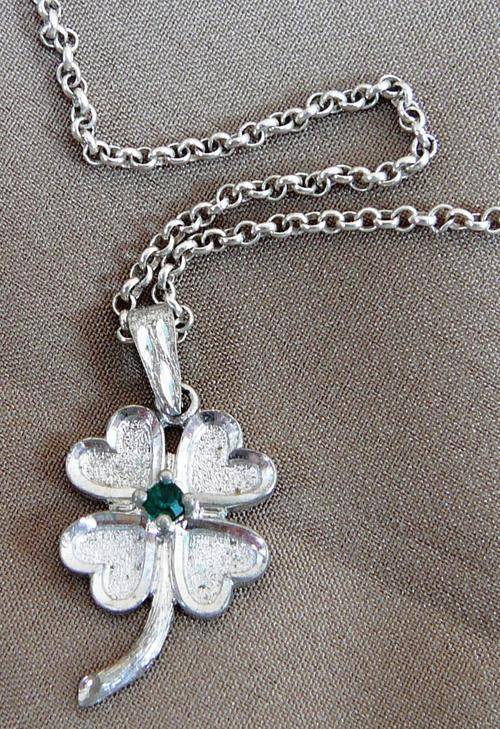 Silver Clover Leaf Pendant on Silver Chain
