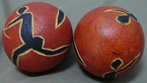 A Pair of Painted Monkey Oranges
