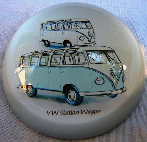 VW Station Wagon Glass Paperweight