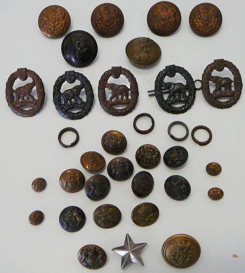 30 Assorted Military Buttons