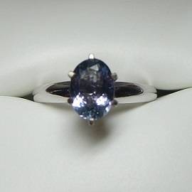 1.47 CT OVAL CUT TANZANITE RING 14K SOLID WHITE GOLD - STUNNING!