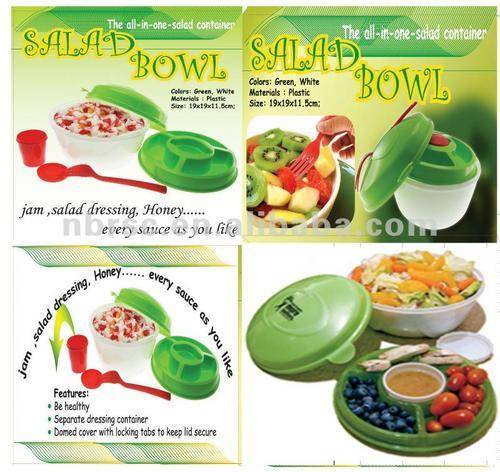 DOUBLE LAYER ALL IN 1 SALAD BOWL!!!! GREAT FOR ON THE GO