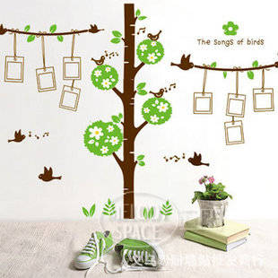 Three generations of wall stickers cartoon photo tree cartoon children's room backdrop