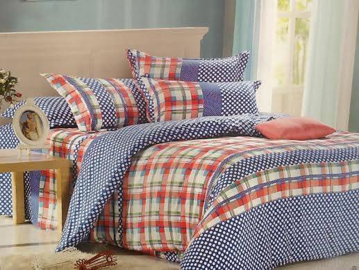 6 PIECE QUEEN SIZE COTTON FEEL DUVET COVER SET