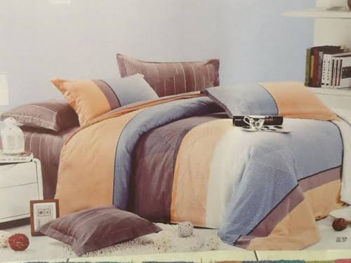 6 PIECE QUEEN SIZE COTTON FEEL DUVET COVER SET