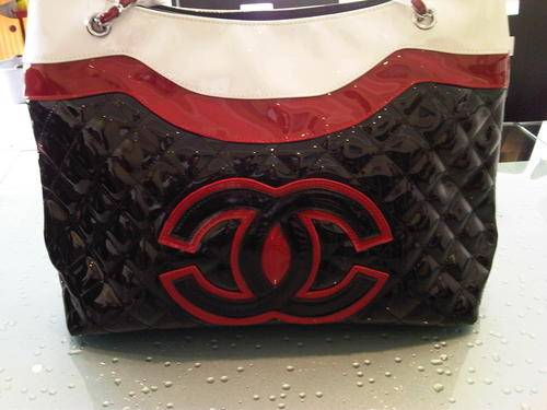 New 2011 Chanel Red Black & White Bag!!