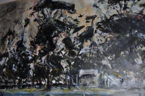 Rare Marjorie Wallace Mixed Media Painting