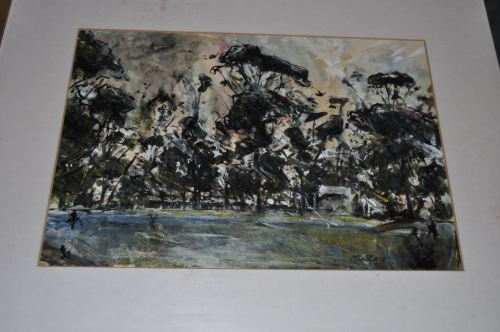 Rare Marjorie Wallace Mixed Media Painting