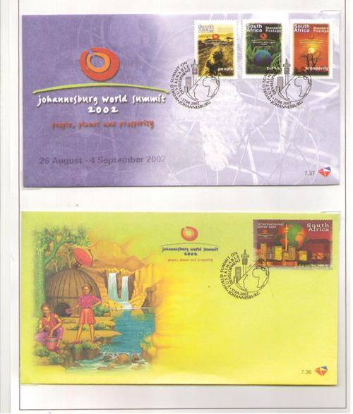 2002 WORLD SUMMIT FOR SUSTAINABLE DEVELOPMENT FDC 7.36, 7.37