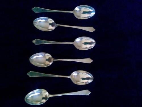 Six hallmarked Scottish and English silver spoons