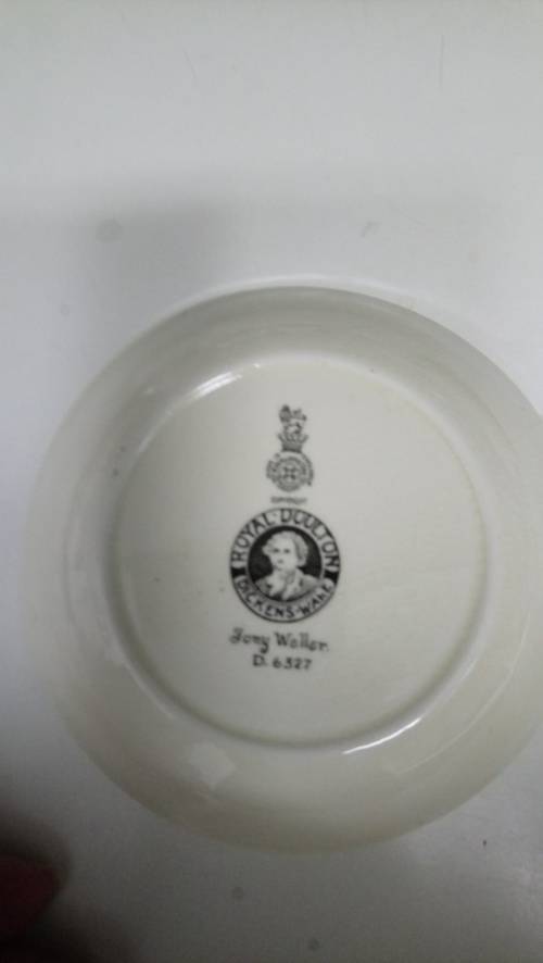 Pair Royal Doulton Dickensware dishes