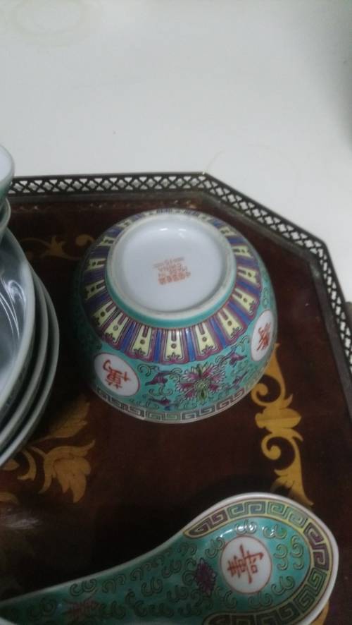 Simply stunning Chinese turquoise tea and dinner set