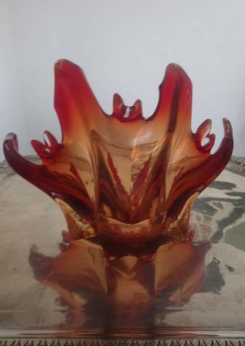 Magical genuine vintage Murano flame bowl
