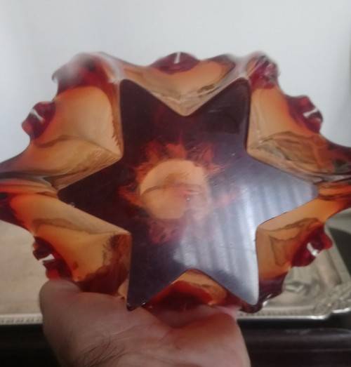Magical genuine vintage Murano flame bowl