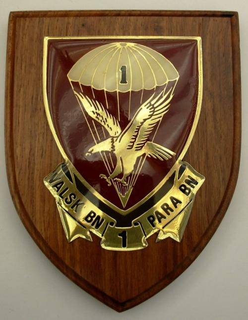 1 PARACHUTE BATTALION  METAL BADGE on WOODEN SHIELD