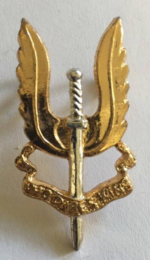 SAS - SPECIAL AIR SERVICE ANODISED "STAYBRITE" BADGE - POSSIBLY AUSTRALIAN?