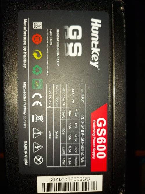 Huntkey GS600 Power Supply