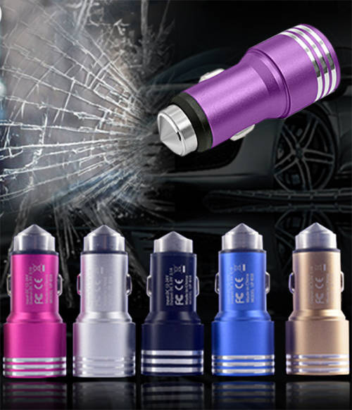 Buy 1 get 2 Free Digitway Dual-port USB Car Charger With Safety Hammer.