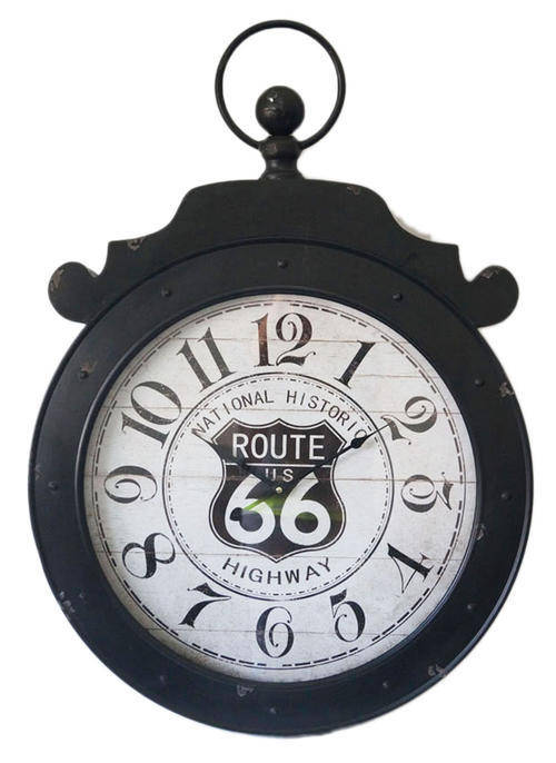 ROUTE 66 HIGHWAY METAL WALL CLOCK 60CM X 6CM X 85CM