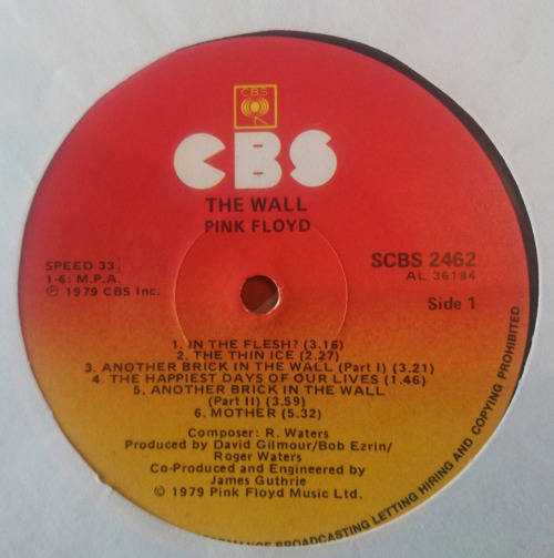 Pink Floyd The Wall Gatefold Sleeve VG++ (1983 South Africa)