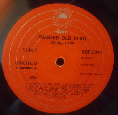 Johnny Cash "Ragged Old Flag" 1974 South African press