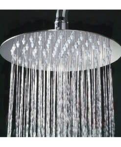 ULTRA MODERN RND SHOWER HEAD AND FITTING/200 x 200 mm /EASY CLEANING NOZZLE / VERY LTD STOCK LEFT !!