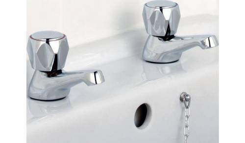 BASIN TAP SET...STAINLESS STEEL..BARGAIN BUY...LTD OFFER AT THIS PRICE !!