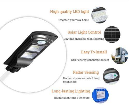 40 Watt LED SOLAR STREET LIGHT, PIR, MOTION DETECTION, WATERPROOF, 3 X LIGHTING MODES,DIM FUNCTION .