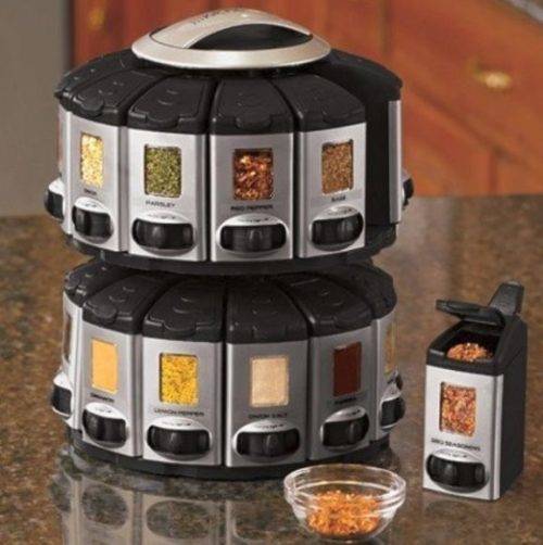 AUTO MEASURE SPICE RACK...STACKABLE...12 COMPARTMENTS