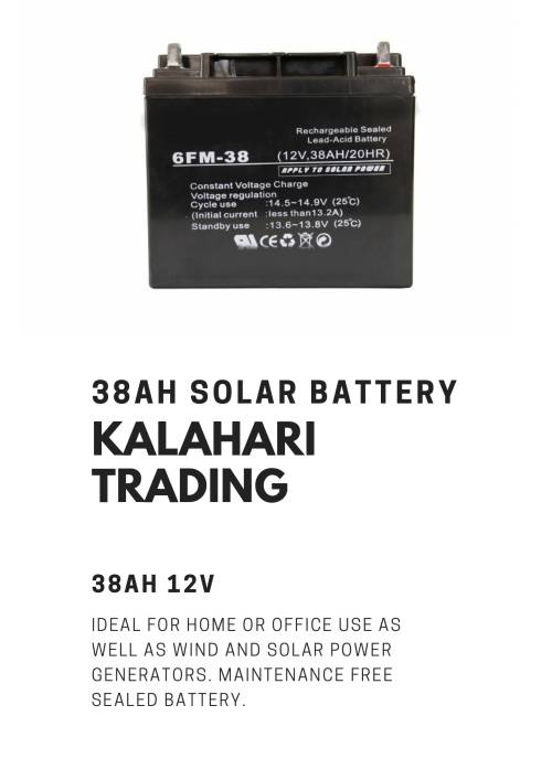 38AH SOLAR BATTERY...MAINTENANCE FREE...LONG LIFESPAN