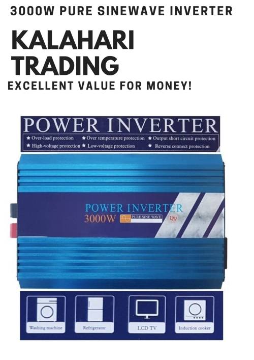 DC12V TO AC 220V /3000W RATED POWER/6000W PEAK POWER/ PURE SINEWAVE INVERTER...EXCELLENT QUALITY