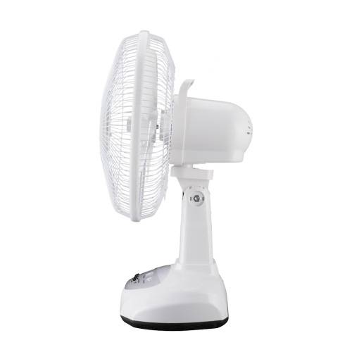 30CM SOLAR FAN...RECHARGEABLE INTERNAL BATTERY...AC/DC INPUT...2 LED BULBS & BUILT IN NIGHT LIGHT