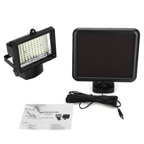 100-LED SOLAR SECURITY LIGHT WITH DAY NIGHT SENSOR...SAVE ON ELECTRICITY...ALUMINUM LIGHT CASING