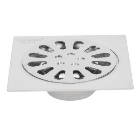 Floor Drain Trap with Removable Cover,Stainless Steel Shower Drain with Drainage Guards,100mmX100mm