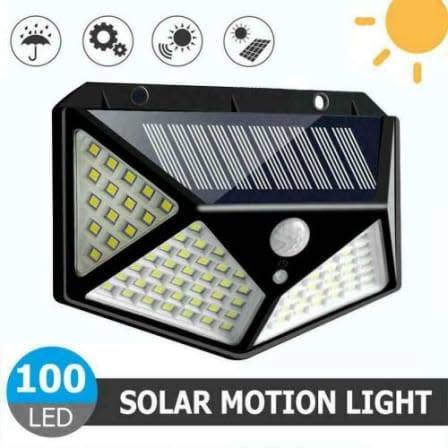 100 LED Solar Wall Lamp / 600 LM / WALKWAY LIGHTS / GARDEN LIGHTS / CAMPING LIGHTS