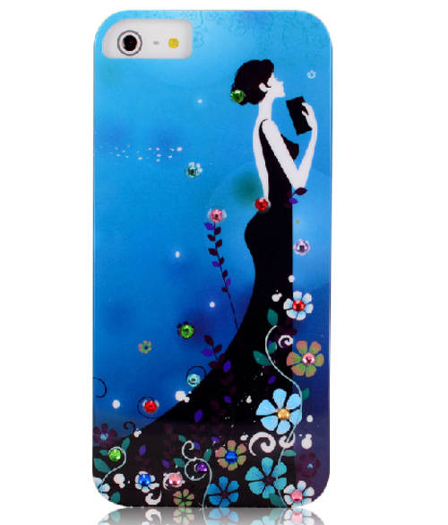 Blue Lady Pattern Cellphone Cover Case For Apple Iphone 5