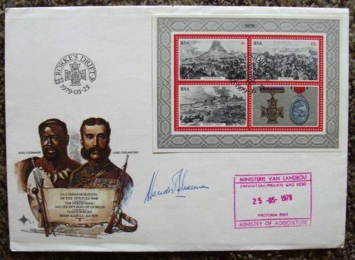BATTLE OF AMAJUBA ORIGINALLY SIGNED BY PAST MINISTER HENDRIK SCHOEMAN