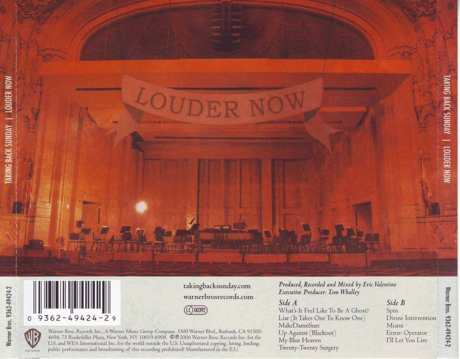 TAKING BACK SUNDAY - Louder now (CD) 9362-49424-2 NM
