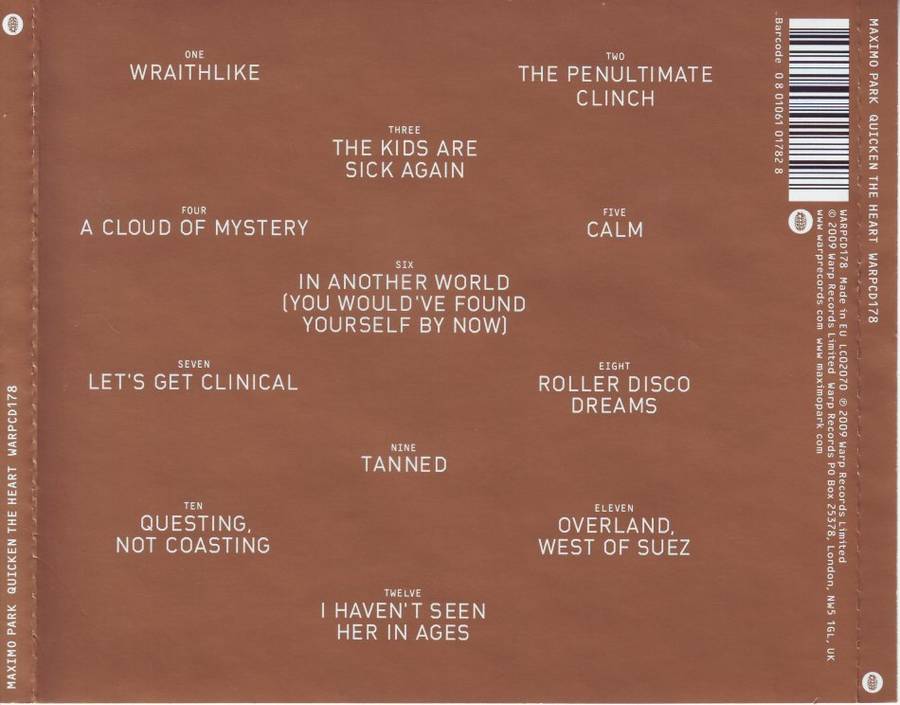 MAXIMO PARK - Quicken the heart (CD) WARPCD 178  NM